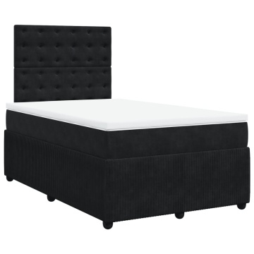 Pat box spring cu saltea, negru, 120x200 cm, catifea - Img 3