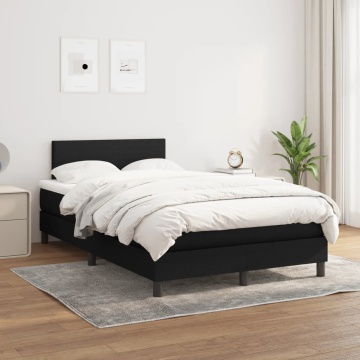 Pat box spring cu saltea, negru, 120x200 cm, textil - Img 1