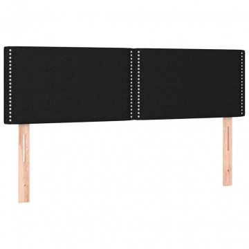 Pat box spring cu saltea, negru, 140x200 cm, textil - Img 5