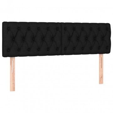 Pat box spring cu saltea, negru, 140x200 cm, textil - Img 5
