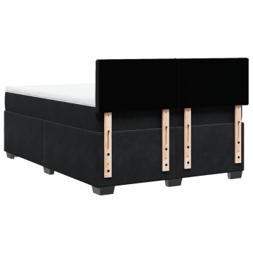 Pat box spring cu saltea, negru, 160x200 cm, catifea - Img 7