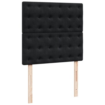 Pat box spring cu saltea, negru, 80x200 cm, catifea - Img 6