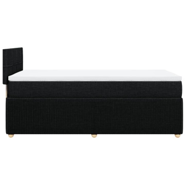 Pat box spring cu saltea, negru, 80x200 cm, textil - Img 8