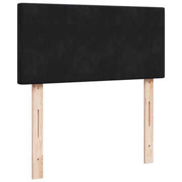 Pat box spring cu saltea, negru, 90x190 cm, catifea - Img 8