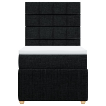 Pat box spring cu saltea, negru, 90x190 cm, textil - Img 4