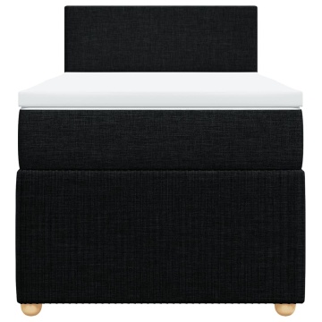 Pat box spring cu saltea, negru, 90x190 cm, textil - Img 5