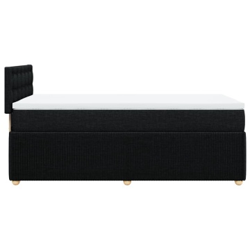 Pat box spring cu saltea, negru, 90x190 cm, textil - Img 8