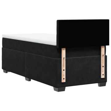 Pat box spring cu saltea, negru, 90x200 cm, catifea - Img 7