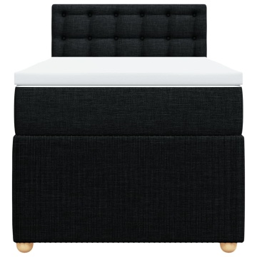 Pat box spring cu saltea, negru, 90x200 cm, textil - Img 4