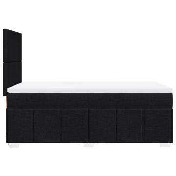 Pat box spring cu saltea, negru, 90x200 cm, textil - Img 6
