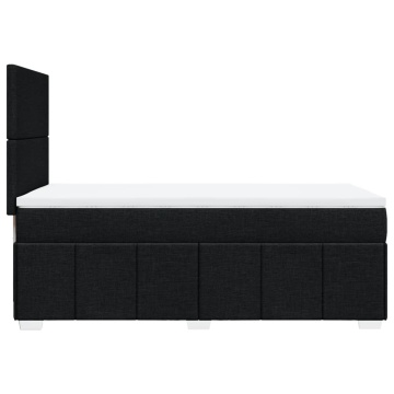 Pat box spring cu saltea, negru, 90x200 cm, textil - Img 8