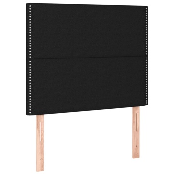 Pat box spring cu saltea, negru, 90x200 cm, textil - Img 8
