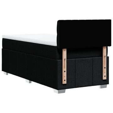 Pat box spring cu saltea, negru, 90x200 cm, textil - Img 5