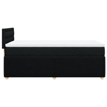 Pat box spring cu saltea, negru, 90x200 cm, textil - Img 8
