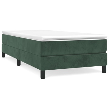 Pat box spring cu saltea, verde închis, 80x200 cm, catifea - Img 2
