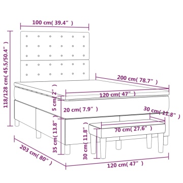 Pat continental cu saltea, negru, 120x200 cm, piele ecologică - Img 7