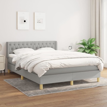 Pat continental, gri deschis, 140x200 cm, material textil - Img 1