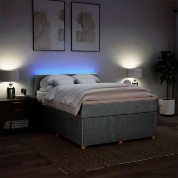 Pat continental, gri deschis, 140x200 cm, material textil - Img 8