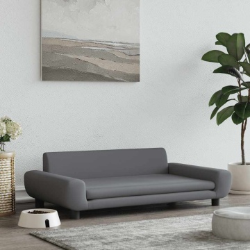 Pat de câini, gri închis, 100x54x33 cm, catifea - Img 1
