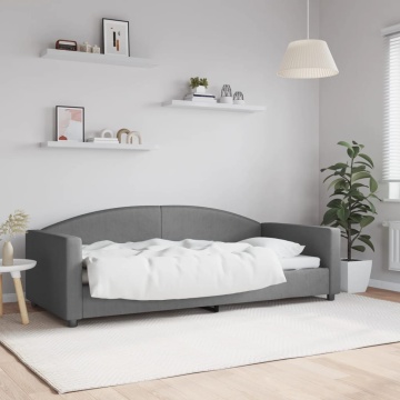 Pat de zi, gri închis, 90x200 cm, material textil - Img 1