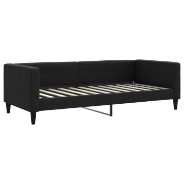 Pat de zi, negru, 90x200 cm, material textil - Img 2