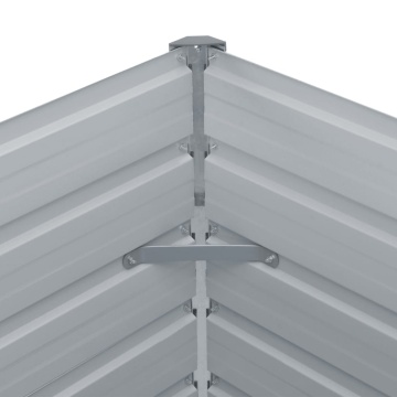 Pat înalt cu straturi, 129x129x46 cm, oțel galvanizat, gri - Img 6