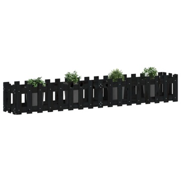 Pat înălțat grădină design gard 200x30x30 cm lemn impregnat pin - Img 3