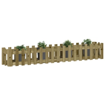Pat înălțat grădină design gard 200x30x30 cm lemn impregnat pin - Img 3