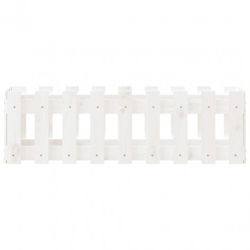 Pat înălțat grădină design gard alb 100x30x30cm lemn pin tratat - Img 8