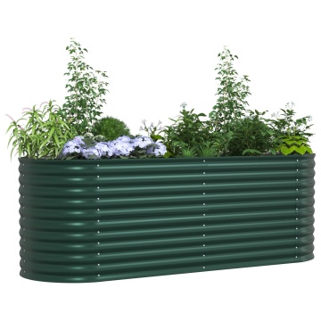 Pat Ridicat pentru Grădină Verde 240x80x81 cm din Oțel Galvanizat - Img 3