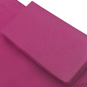 Pat șezlong de exterior, roz, material textil - Img 7