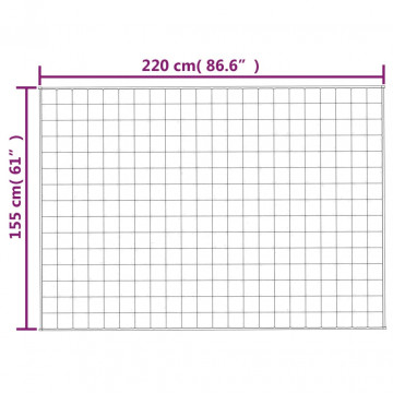 Pătură cu greutăți, gri, 155x220 cm, 11 kg, material textil - Img 5