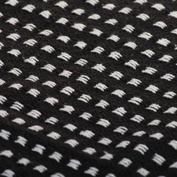 Pătură decorativă cu pătrățele, bumbac, 220 x 250 cm, negru - Img 4