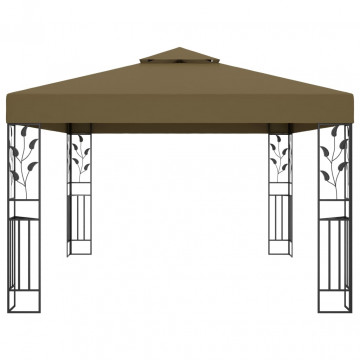 Pavilion cu acoperiș dublu, gri taupe, 3 x 4 m, 180 g/m² - Img 3