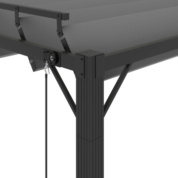 Pavilion cu acoperiș jaluzea antracit 3x3 m țesătură&aluminiu - Img 5