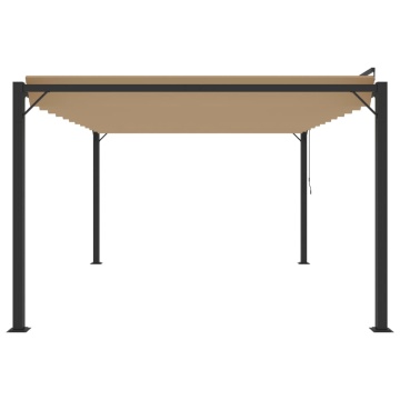 Pavilion cu acoperiș jaluzea gri taupe 3x4 m țesătură&aluminiu - Img 4