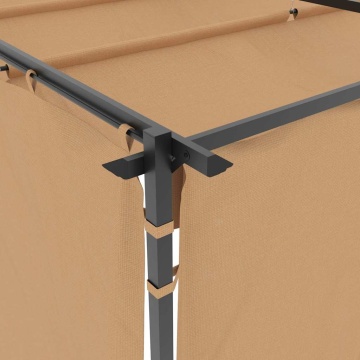 Pavilion cu draperii, gri taupe, 3 x 3 m, oțel - Img 5