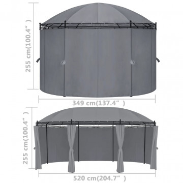 Pavilion cu perdele, antracit, 520x349x255 cm - Img 5