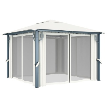 Pavilion cu perdele, crem, 300 x 300 cm, aluminiu - Img 3