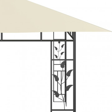 Pavilion cu plasă anti-țânțari & lumini LED crem 4x3x2,73m - Img 7