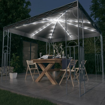 Pavilion cu șir de lumini LED, antracit, 300x300cm - Img 1