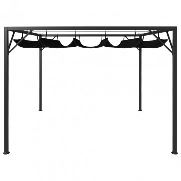 Pavilion de grădină cu acoperiș retractabil, antracit, 3 x 3 m - Img 3
