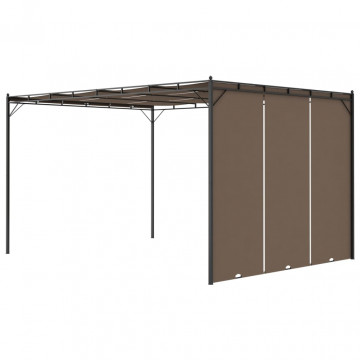 Pavilion de grădină cu perdea laterală, gri taupe, 4x3x2,25 m - Img 7