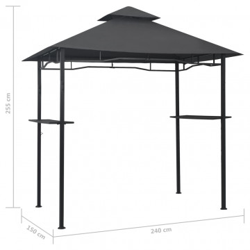 Pavilion de grătar, antracit, 240 x 150 x 255 cm, oțel - Img 6