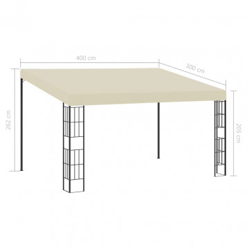 Pavilion de perete, crem, 3 x 4 m, material textil - Img 4