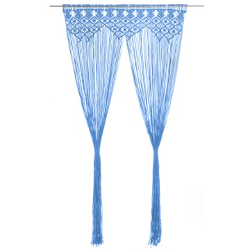 Perdea macrame, albastru, 140 x 240 cm, bumbac - Img 1