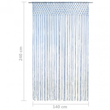 Perdea macrame, albastru, 140 x 240 cm, bumbac - Img 5