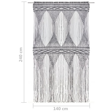 Perdea macrame, antracit, 140 x 240 cm, bumbac - Img 5