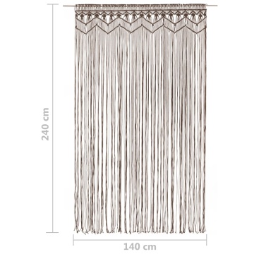 Perdea macrame, gri taupe,140 x 240 cm, bumbac - Img 5