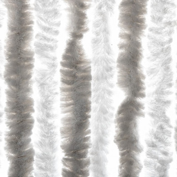 Perdea pentru insecte, gri deschis și alb, 100x220 cm, chenille - Img 7